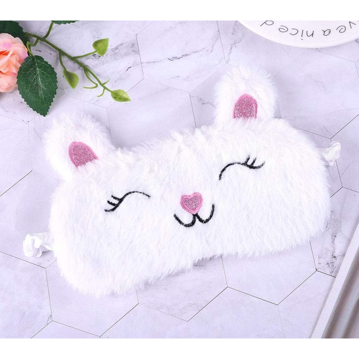 Маски для сну для дівчаток, милий тваринний дизайн, лисиця, альпака, м'які, плюшеві, захист очей для жінок, дівчаток, подорожі, со