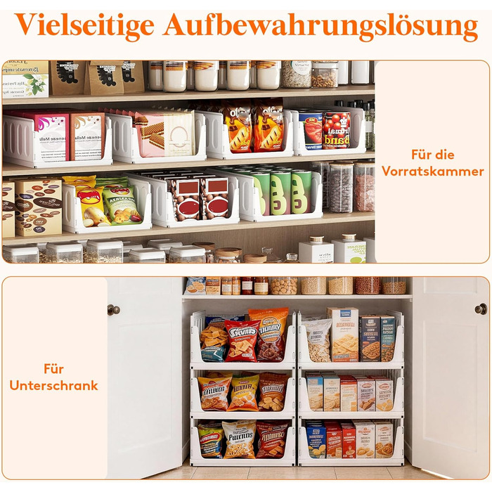 Організатор для гардеробу Lifewit, що штабелюється, висувна шафа, штабелювана коробка для зберігання у ванній кімнаті, кухонній шафі, багатофункціональна система організації, шафа для кемпінгу, 24 л, 5 шт.