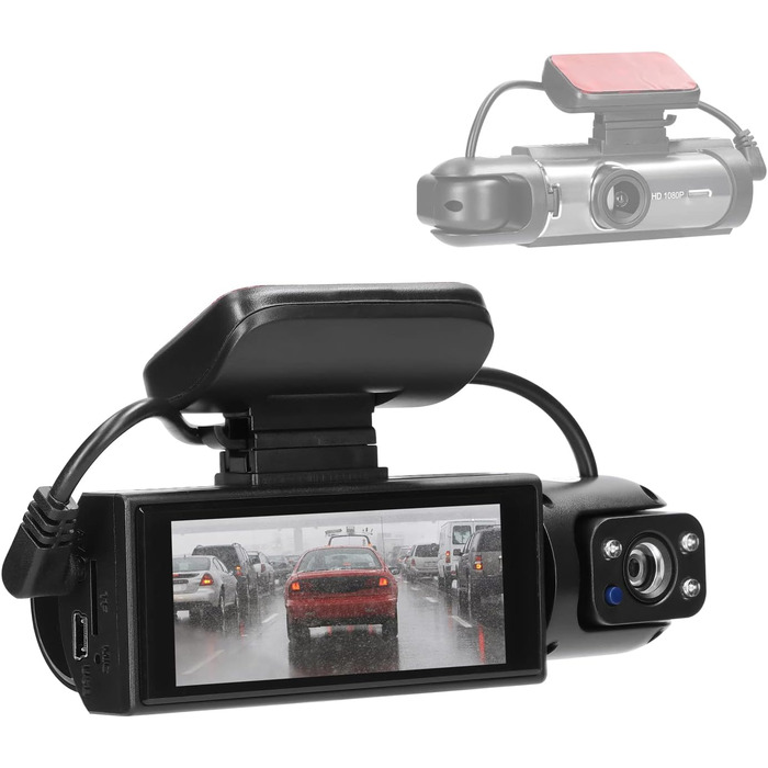 Багатомовний автомобільний відеореєстратор Mulcort з двома об'єктивами, автомобільний відеореєстратор, автомобільна камера, нічне