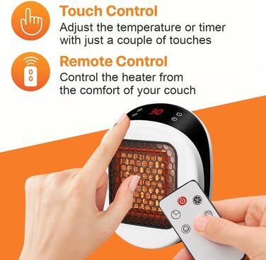 Портативний міні-обігрівач із точним контролем температури (15-32C), захистом від перегріву та перекидання Тихий та енергозберігаючий для домашнього офісу, сірий колір для спальні