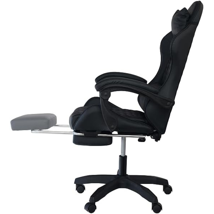 Геймерське крісло Pro-Tech Home Gaming Chair Comfort Black Ергономічне ігрове крісло з поперековою опорою, функцією гойдання та регулюванням висоти Регульоване офісне крісло для геймерів та домашнього офісу вагою до 150 кг