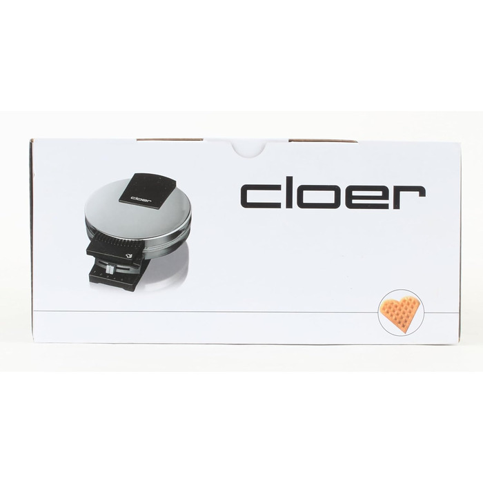 Вафельниця Cloer 185 для вафлі-серця, 930 Вт, розмір вафель 16 см, важкі пластини для випічки, оптичний та акустичний готовий повідомлення, корпус з нержавіючої сталі, нержавіюча сталь, хромована вафля розмір 16 см з сигнальним тоном Chrome