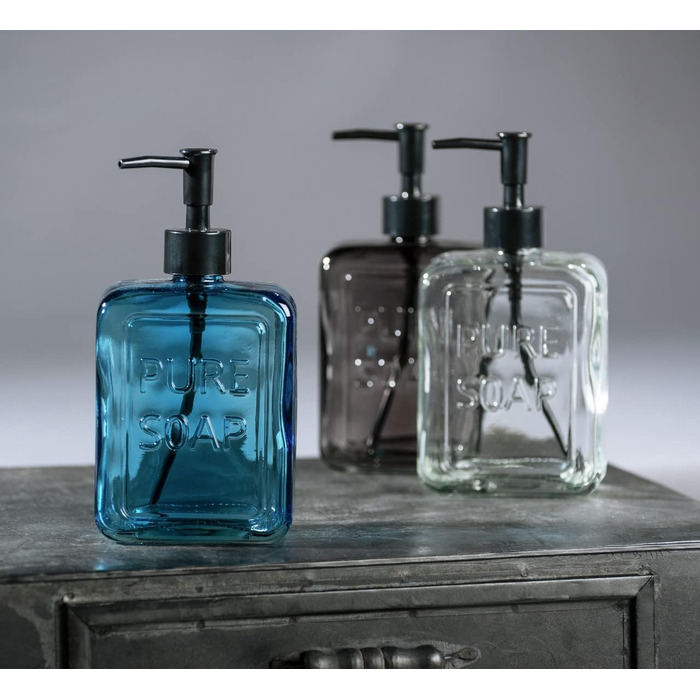 Дозатор для мила WENKO Pure Soap, багаторазовий дозатор для рідкого мила з високоякісного скла, великий дезінфікуючий дозатор для