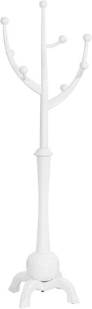 Вішалка для одягу Bekrvio, окремостояча вішалка для одягу з масиву дерева з 8 гачками, деревоподібний дизайн, ялинка зі стійкою кульковою основою, вантажопідйомність до 75 кг, для коридору, вхідної зони, спальня білого кольору 062