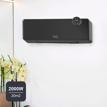 Керамічний обігрівач BlackDecker PTC 2000 Вт з функцією обертання, пультом ДК та можливістю настінного монтажу