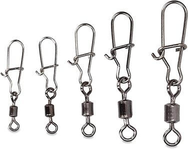 Набір безпечних вертлюгів для риболовлі Zite Fishing 150 PCS - Carabiner Fishing Swivel Assortment 5 Sizes Box Stopper Line