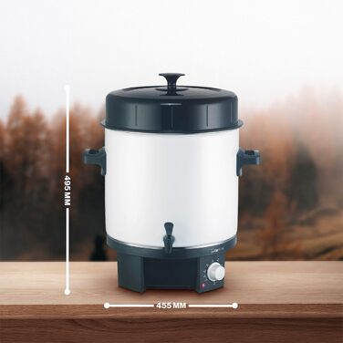 Машина для гарячих напоїв і консервації Clatronic 2в1 з ємністю бака 25 л Горщик для консервації, наприклад, глінтвейну або пуншу Глінтвейн з емаллю та вбудованим зливним краном 1800 Вт EKA 3338 Одномісний