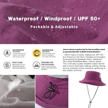 Жіночий сонцезахисний капелюх TOP-EX з хвостиком, капелюх-відро з широкими полями UPF 50 для захисту від ультрафіолету, водонепроникний дощовик, капелюх-відро з ремінцем від підборіддя, дихаюча літня сітка, складний, для використання на вулиці, колір &quo