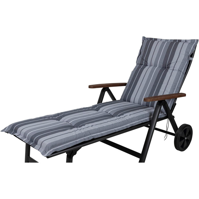 Шезлонг на колесах Sun Garden Neckar 20626-710 сірий смугастий 187x60x8 см