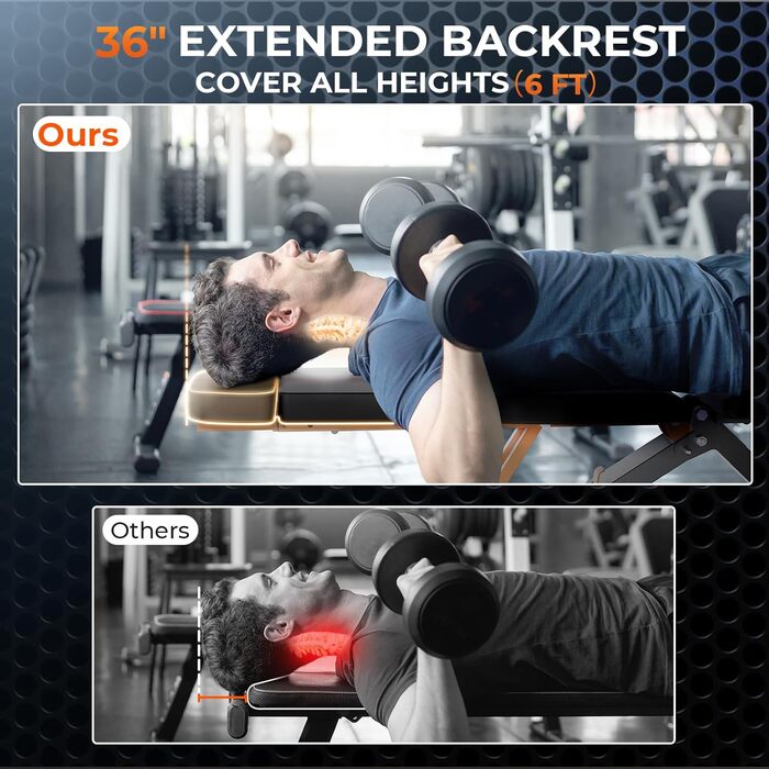 Складана лава для силових тренувань 400 кг, регульована тренувальна лава для тренування всього тіла, багатофункціональна похила лава для тренувань вдома або в спортзалі, 183 см, 400 кілограмів