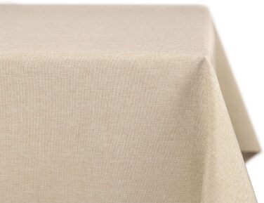 Скатертина BEAUTEX, стійка до плям і не залізна - скатертина з ефектом лотоса - столова білизна в лляному виконанні, квадрат 110x1