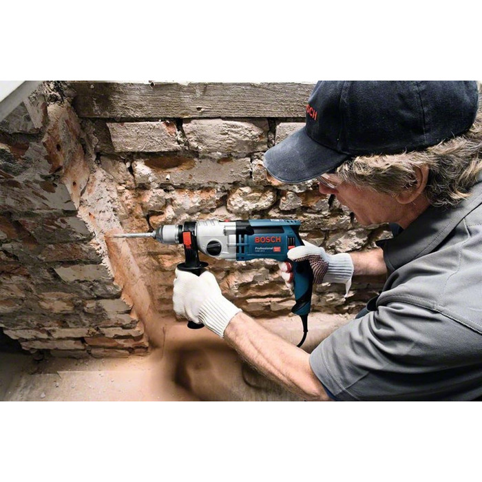 Ударний дриль Bosch Professional GSB 24-2 (потужність 1100 Вт, макс. крутний момент 40/14,5 Нм, вкл. швидкозатискний патрон, додат