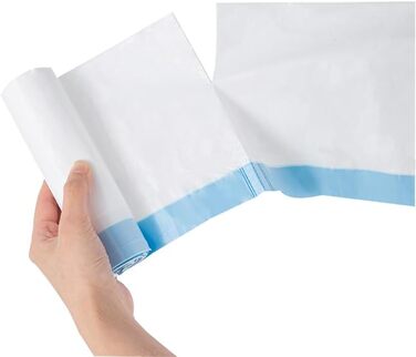 Сміттєві пакети RMAN на 90 предметів з ручкою, самоочисні сміттєві пакети для котячого туалету зі шнурками, міцні, стійкі до розривів, непромокаючі - 6 рулонів сміттєвих пакетів розміру C (5)