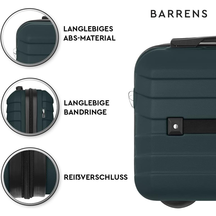 Косметичка BARRENS Дорожній футляр з ручкою Ручна поклажа Кріпиться до валізи або можна носити через плече Матеріал ABS 335x18 см 17 л Зелена косметичка - Маленька зелена