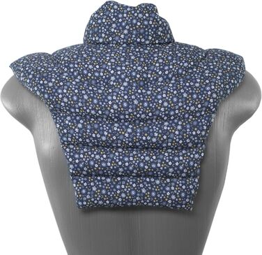 Подушка для шиї та шийного відділу хребта - шия плечі спина - органічна тканина квітковий синій - подушка з органічної спельти - грілка для подушки для шиї - подушка з зернової спельти для шиї та плечей