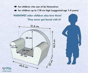Дитяче крісло, одномісне міні-крісло-сидіння для дітей, невеликі будівельні меблі для малюків у дитячій кімнаті