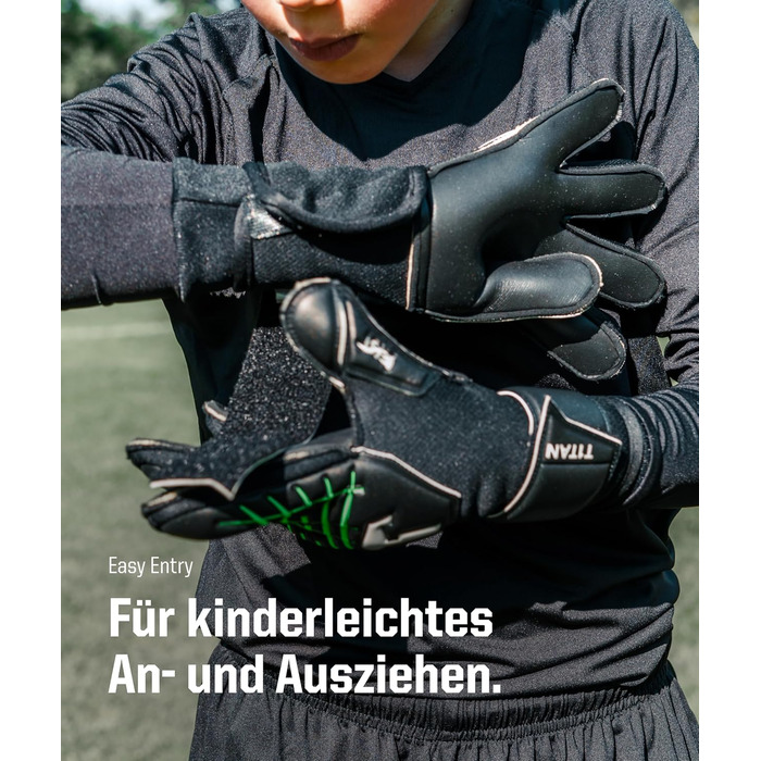 Воротарські рукавички T1TAN Beast Junior для дітей, розмір 4-6, вік 5-11 років, 3 мм Gorilla Grip, хлопчачі воротарські рукавички, високі, велика поверхня для лову, дихаючі, розмір 5 (8-9 років), Fluo Beast Junior 3.0