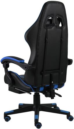 Ігрове крісло SKM з підставкою для ніг, чорно-синя штучна шкіра, Меблі, Офісні меблі, Офісні крісла, Синій, 17,65 кг, 20526