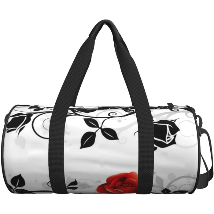 Дорожня сумка Tower Paris, кругла, великої місткості, легка та міцна, ідеальний подарунок для походів, відпустки, ділових поїздок та іншого, квітковий дизайн Троянда з плющем з листям, універсальний розмір