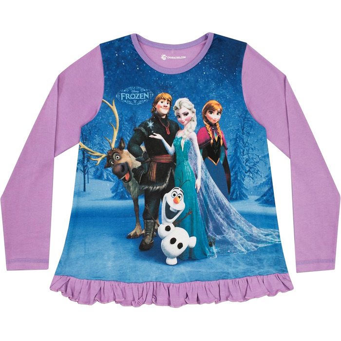 Піжами Disney Frozen Піжами для дівчаток "Крижана королева" Анна, Ельза, Крістофф, Олаф та Свен Піжами принцес для дітей, розмір 134, різнокольорові