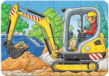 Дитячий пазл Ravensburger - 06954 На роботі - Мій перший пазл на 2,4,6,8 елементів - Пазл для дітей від 2 років