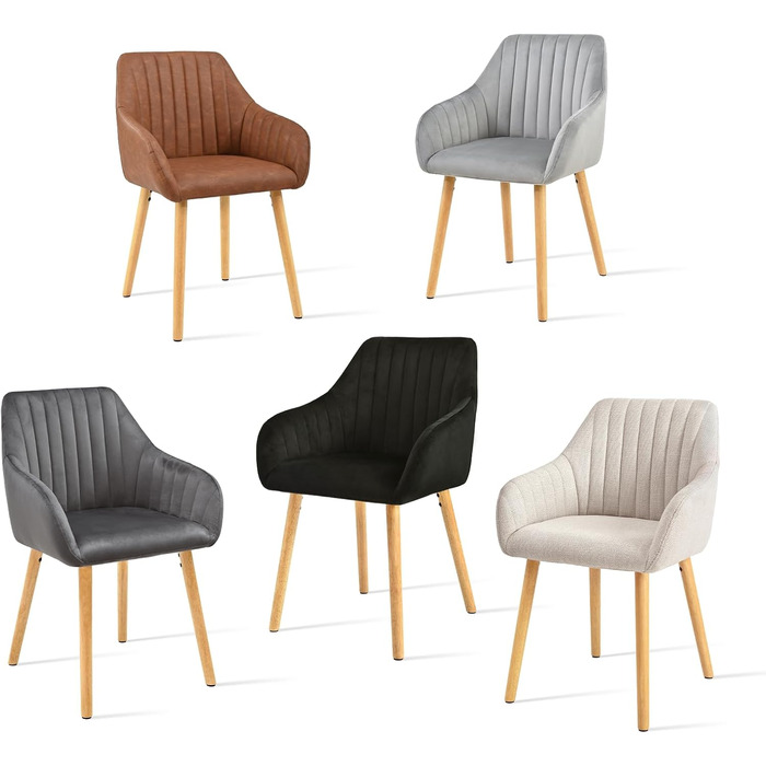 Крісло Обідній Набір з 4 Предметів Бежевий Дерев&39яний Набір Крісло М&39яке Крісло з Підлокітниками Їдальня Кухонний Крісло Вітальня Крісло з Поліестеру Набір з 4 Предметів Бежевий-поліестер