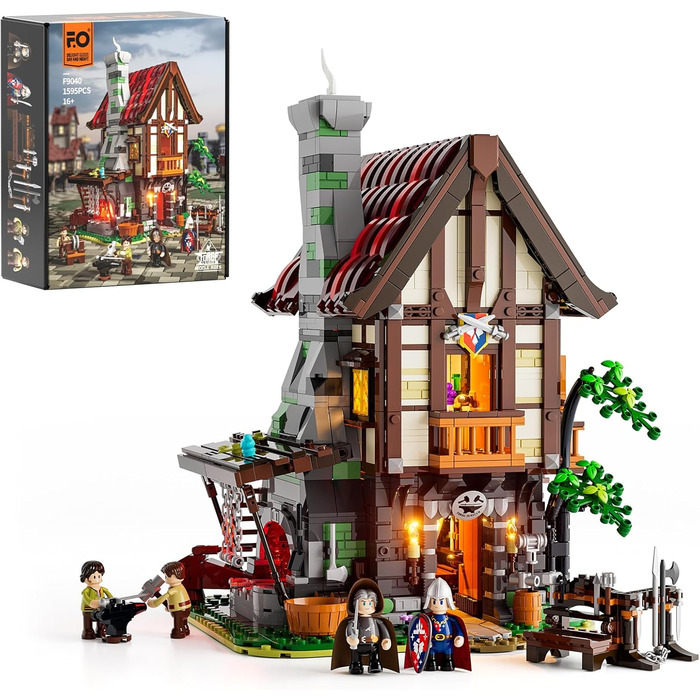Конструктор FUNWHOLE Medieval Forge Building Blocks Set F9040, 1595 деталей, середньовічна тематика