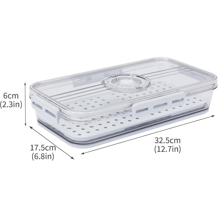 Ящик для зберігання сиру та ковбаси для холодильника, комплект з 2 шт. прозорий герметичний ящик для делікатесів з таймером та вставкою для зливу, ідеально підходить для зберігання сиру та ковбаси.