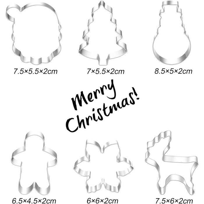Набір із 6 різдвяних формочок для печива BELSVOR