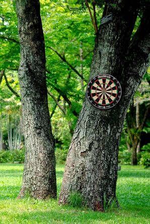 Мішень для дротиків Stagecaptain DBS-1715 Bullseye Pro з дротиками - Професійна сталева мішень для дротиків з сизалю - Мішень для дротиків з надтонкими дротами - Мішень для дротиків з 6 дротиками та 4 наборами дергань