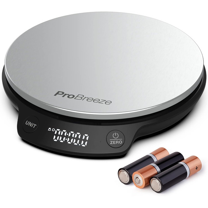 Цифрові кухонні ваги Pro Breeze до 5 кг - професійні цифрові ваги для точного вимірювання з точністю до 1 г, включаючи вимірювання