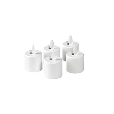 Рухоме полум&39я, акумуляторне, теплий білий, 5 предметів, змінна частина 38 x Ø 36 мм, 25 годин, білий