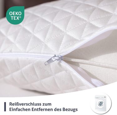 Подушка EGO Home з піни з ефектом пам&39яті 40x80 см з подрібненою піною з ефектом пам&39яті - Дихаюча, ергономічна подушка для підтримки шиї для сну на боці, спині та животі - Сертифіковано Oeko-Tex - Чохол, який можна прати 80x40 см