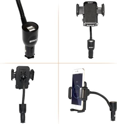 В-1 універсальний автомобільний тримач із зарядним пристроєм подвійний USB адаптер живлення прикурювача функція зарядки в т.ч. сві