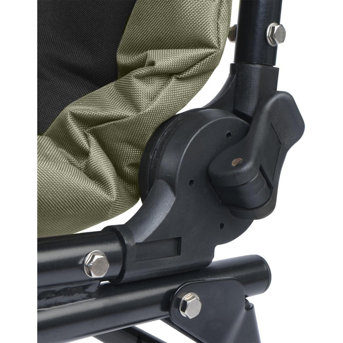 Рибальське крісло CampFeuer кольору моху та зеленого/чорного Кемпінгове крісло з регульованою висотою Складане коропове крісло Вуличне туристичне крісло для кемпінгу, риболовлі в наметі Складане рибальське крісло, коропове крісло, рибальське ліжко