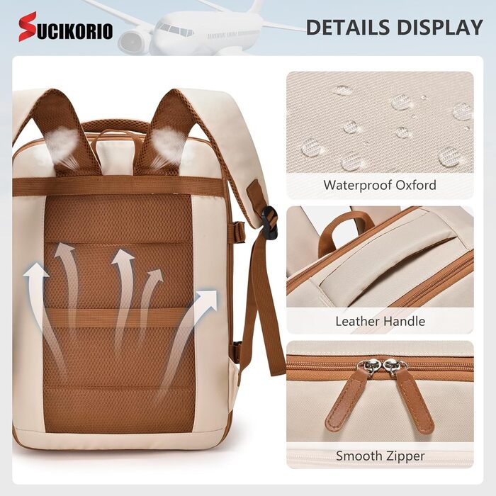 Рюкзак для подорожей Lufthansa KLM, розширюваний 5 см, 40x30x15 см, British Airways Air France, ручна поклажа, літак, з 3 кишенями, водонепроникний, для ноутбука, 15,6 дюймів, з USB, чорний