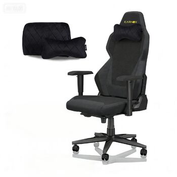 Геймерське крісло з регульованою висотою, офісне обертове крісло з підголівником, поперековою опорою та вбудованою підставкою для ніг 4D регульовані підлокітники, тканина, вантажопідйомність до 150 кг темно-сіре