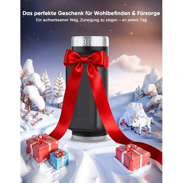 Розумний енергозберігаючий вентилятор-обігрівач, 1800 Вт PTC обігрівач з WiFi/додатком/Alexa/голосовим керуванням Google для використання в приміщенні, обігрів та охолодження 2 в 1, обігрівач для ванної кімнати, домашнього офісу, спальні, чорний Smart WiF