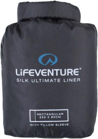 Вкладиш до спального мішка Lifeventure Silk Ultimate Легке простирадло для подорожей і кемпінгу для використання самостійно або як додаткове джерело тепла для спального мішка з формою мумії Polygiene Mummy Shape