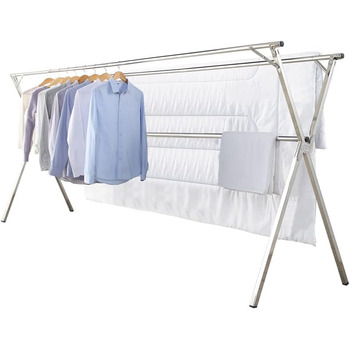 Складна вішалка для одягу, вішалка з нержавіючої сталі для приміщень і вулиці, зручна для зберігання, 2,38 м