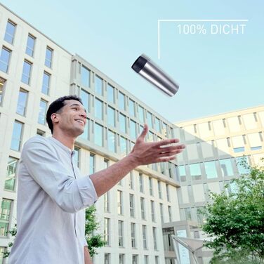 Дорожня кружка Класична ізольована кружка 0,5 літра, нова зручна кришка, що закручується, нержавіюча сталь, зберігає напої гарячими 6 годин і холодними 12 годин, 100 герметична, можна мити в посудомийній машині, отвір для пиття на 360, нержавіюча сталь, 2