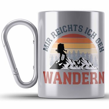 Тренд - З мене досить, я йду в похід Кухоль з нержавіючої сталі з карабіном, подарунок, карабін, кухоль з нержавіючої сталі, карабін, кухоль для кави з нержавіючої сталі для походу, кумедний вислів (срібний)