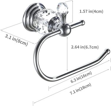 Кришталевий тримач для рушників WOLIBEER, полірований хром, тримач для рушників, сріблястий, для ванної кімнати, тримач для рушників, настінний, латунний