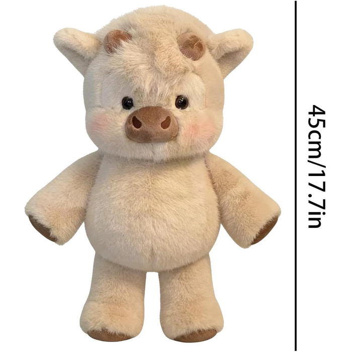 М’яка іграшка корівка Generisch 45 см бежева