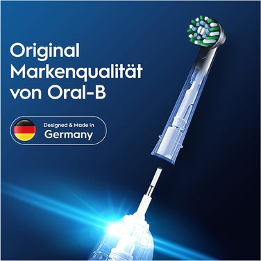 Щітки Oral-B Pro CrossAction для електричної зубної щітки, 12 шт. , чудове чищення зубів, X-щетина, оригінальна насадка для зубної щітки Oral-B, упаковка, готова до поштової скриньки, Зроблено в Німеччині (10 шт. (1 упаковка), чорна)