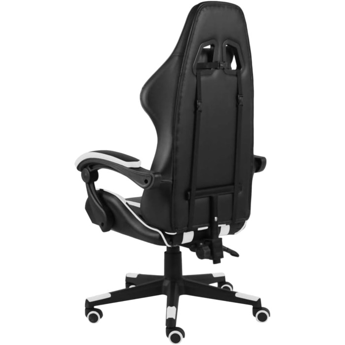 Геймерське крісло, чорно-біла штучна шкіра