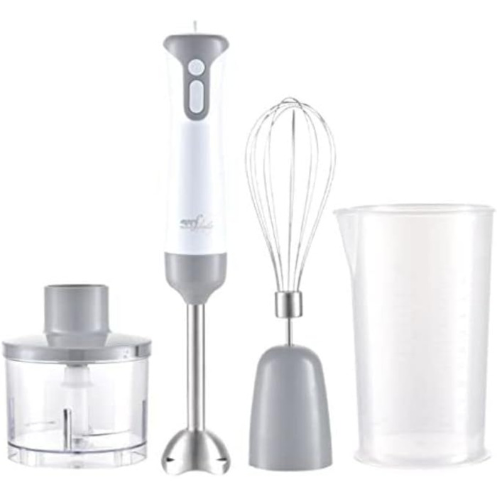 Ручний блендер, знімна сталева основа, блендер з 2 швидкостями, сталеві леза, подрібнювач 500 мл, віночок, мірний стакан, 400 Вт