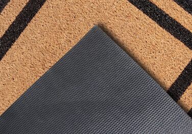 Килимок для дверей Villeroy & Boch 1856 Coconut для внутрішнього та захищеного зовнішнього використання - нековзний брудозатримуючий килимок, натуральний кокосовий килимок з рамкою, стійкий до атмосферних впливів для коридору, тераси, вхідної зони - 50x80