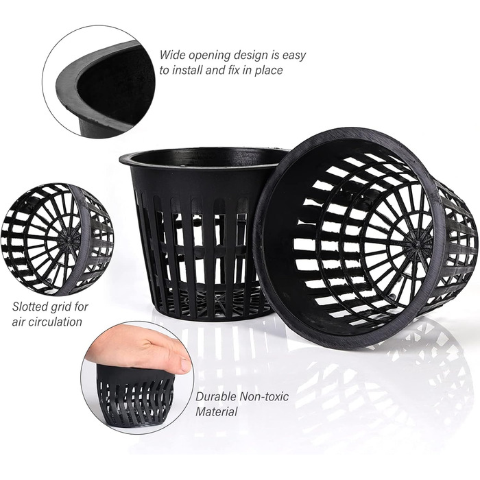 Сітчастий горщик для гідропоніки, сітчастий горщик для рослин 8 см, сітчастий горщик для гідропоніки, пластиковий сітчастий горщик для гідропоніки, кошик для водної культури, сітчастий горщик для садових рослин балконний горщик, 80 шт.