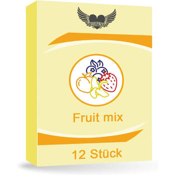 Ароматизовані презервативи полуниця, банан, чорниця, персик, 52 мм - 12 шт. Надзвичайно тонкі, з додаванням мастила. Підходять для анального сексу. У комплекті 1 шматок мастила Lovelyness (упаковка з 12 шт. ).